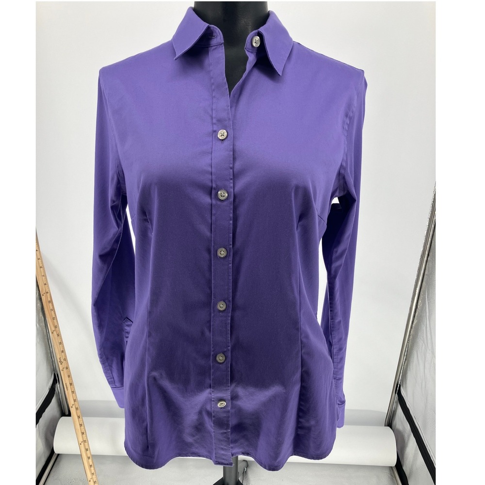 Banana Republic Womens Purple Button Down Long Sleeve Tailored Shirt Size 6